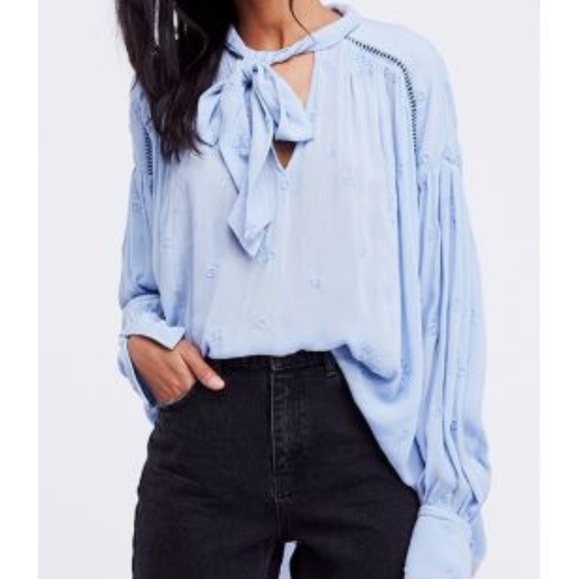 NWT Free People Wishful Moments Tie Front Top - Picture 2 of 5